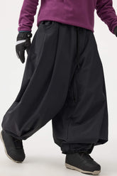 Pantalones de nieve holgados con cordón negro para hombre